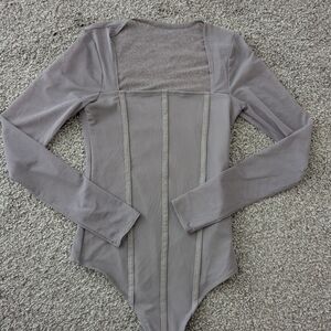 Lavender Abercrombie Mesh Bodysuit